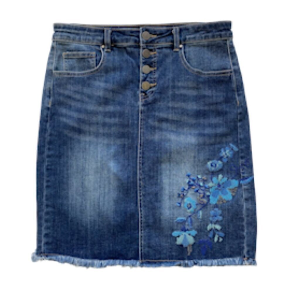 Apny Bluebell Denim Embroidered Skirt Sz 6/8